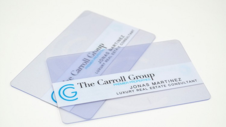 plastic clear business card