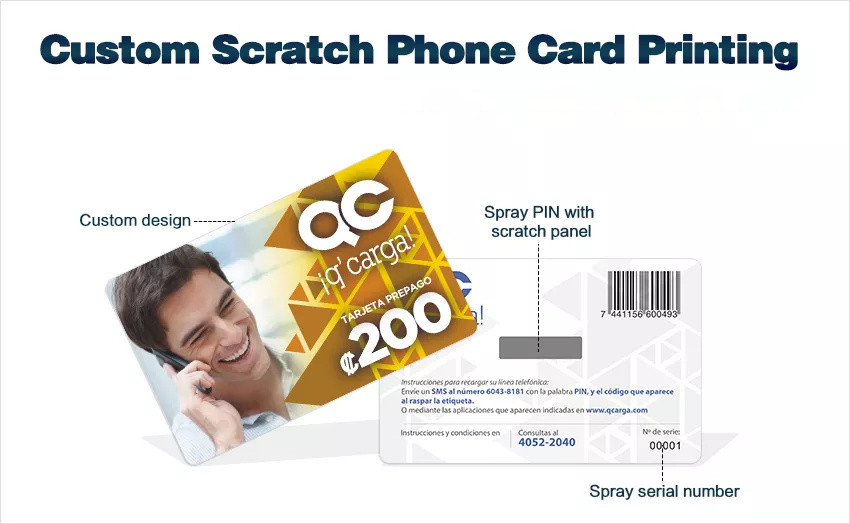 Scratch Phone Card Custom Printing