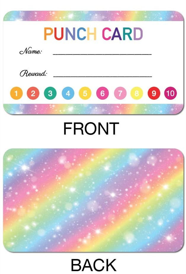 Colorful Loyalty Cards for Business, School, Kids