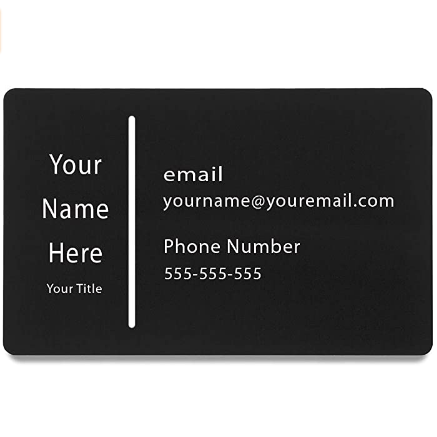 Metal Business Cards Engraved with Your Business Information